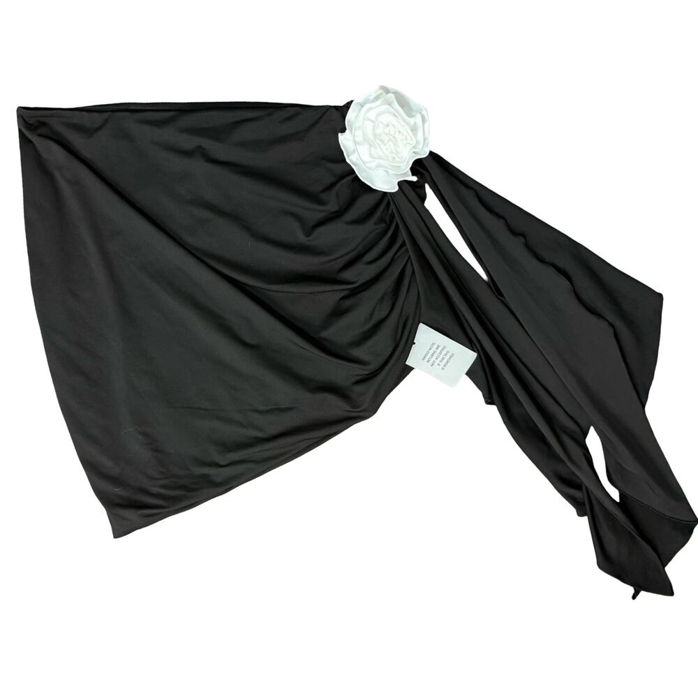 Lovers and Friends Black White Flower Cordelia Stretch Mini Skirt sz XL NEW Tags